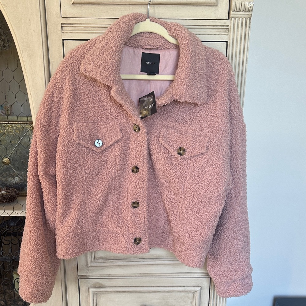 Forever 21 Pink Teddy Jacket